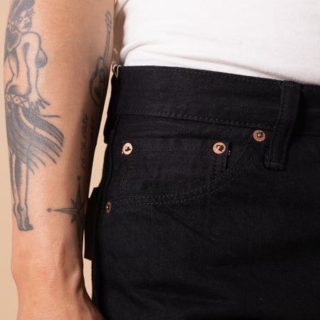 image flâneurs SUGAR CANE / 13oz Black Denim Type-III Slim Fit détail face