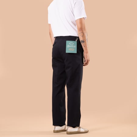 Image flâneurs BARNSTORMER / 1955UC 2Pleated Chino Navy dos