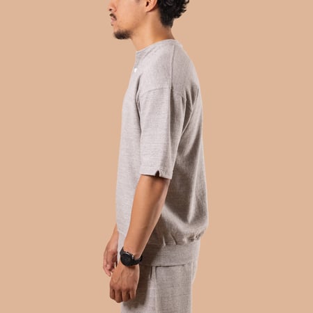 Light Terry Henley Sweatshirt Heather Grey