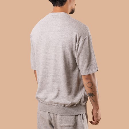 Light Terry Henley Sweatshirt Heather Grey