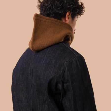 flaneurs MACKIE cagoule laine brown back