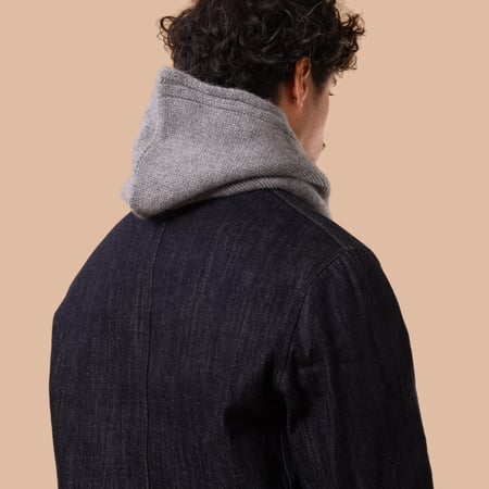 flaneurs MACKIE cagoule laine grey back