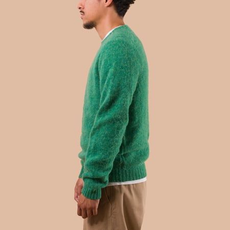 flaneurs pull HARLEY OF SCOTLAND Shaggy Crew Neck Evergreen side