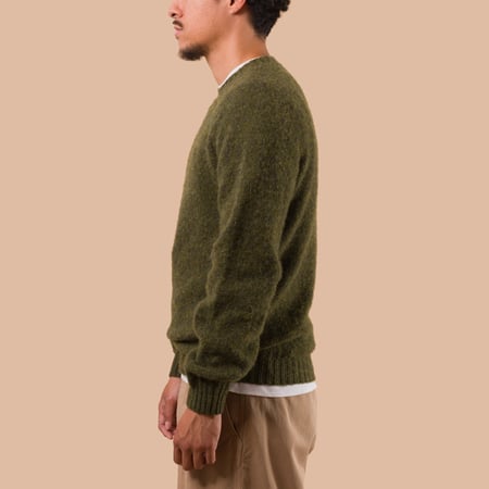 flaneurs pull HARLEY OF SCOTLAND Shaggy Crew Neck scots pine side