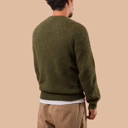 flaneurs pull HARLEY OF SCOTLAND Shaggy Crew Neck scots pine back