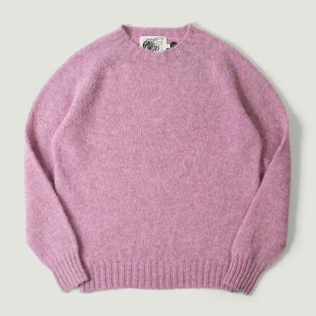 Shaggy Crew Neck Sweater Pink Lavender