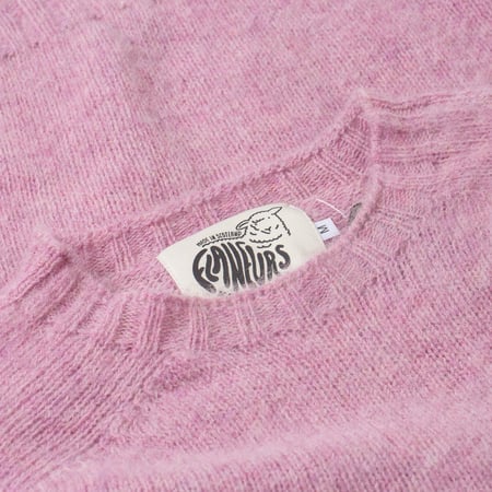 Shaggy Crew Neck Sweater Pink Lavender