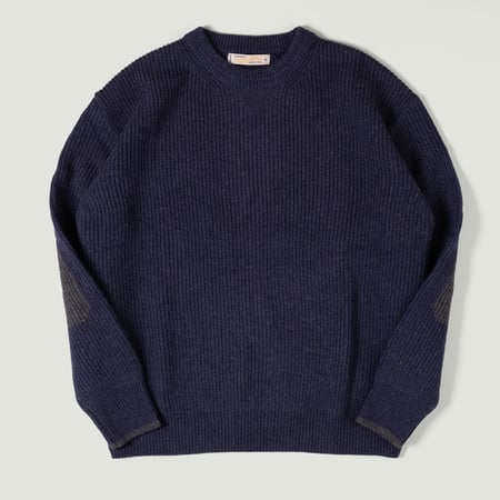 Image flâneurs FRIZMWORKS / Patch Round Pullover Knit Navy vignette