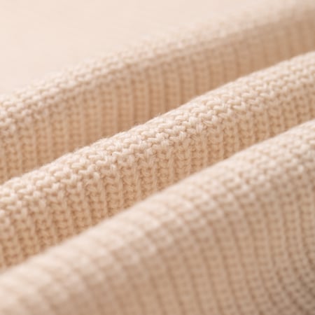 Image flâneurs FRIZMWORKS / Heavy Wool Round Cardigan Cream détail matière