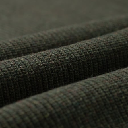 Image flâneurs FRIZMWORKS / Patch Round Pullover Knit Forest Green détail matière