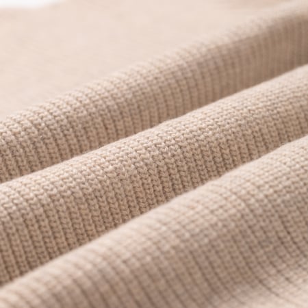 Image flâneurs FRIZMWORKS / Patch Round Pullover Knit Oatmeal détail matière