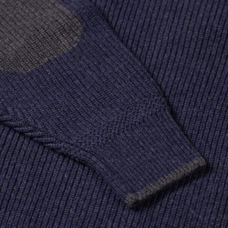 Patch Round Pullover Knit Navy