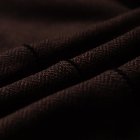 Image flâneurs FRIZMWORKS / Herringbone Wool Hunting Vest Chestnut Black détail matière