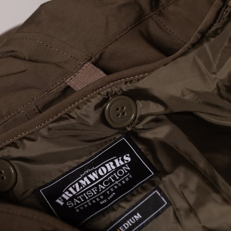 Image Flâneurs FRIZMWORKS / Smock Hooded Parka Olive détail doublure 2