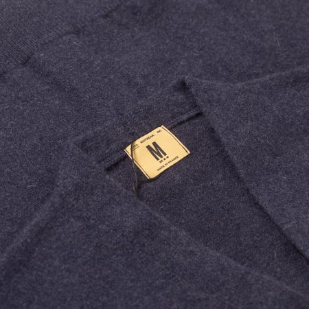 Image Flâneurs NITTO KNITWEAR / Cardigan Armen  Navy Mix détail col