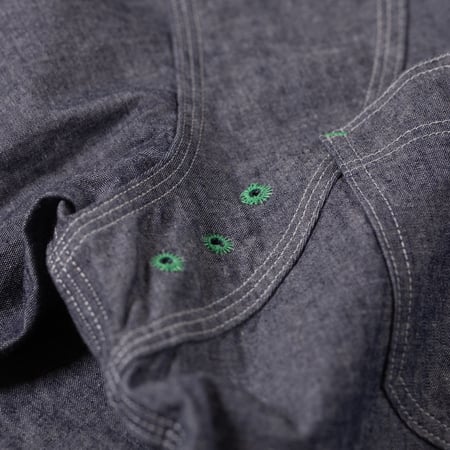 Image Flâneurs NIGEL CABOURN / Medical Shirt Indigo détail aération