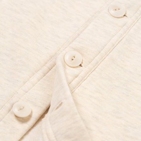 Sweat V Cardigan Raised Back Oatmeal