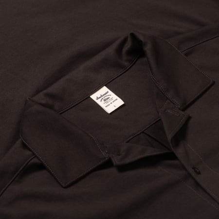 Image Flâneurs JACKMAN / Grace Lead-Off LS Shirt Ink Black détail col