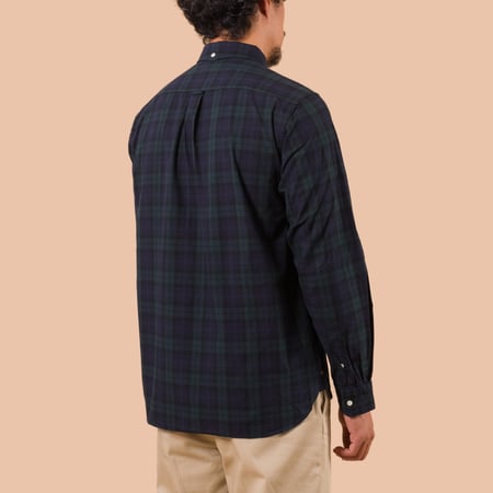 flaneurs worn back BEAMS PLUS B.D. Oxford Shirt Indigo Black Watch
