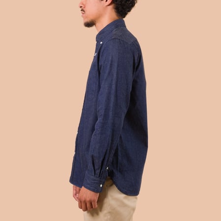 flaneurs worn side BEAMS PLUS B.D. Denim Shirt Indigo