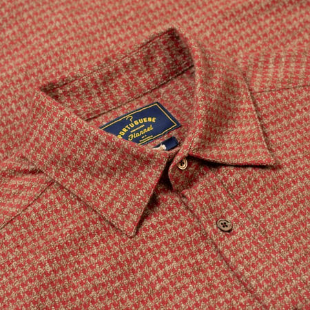 details flaneurs Portuguese Flannel Abstract Shirt Clay  (2)