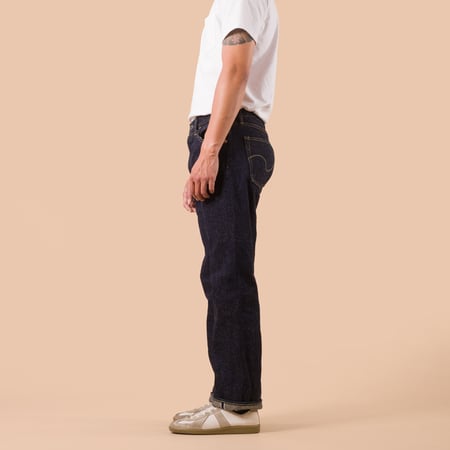 worn side flâneurs ONI DENIM 288 Asphalt Denim 20oz Regular Straight
