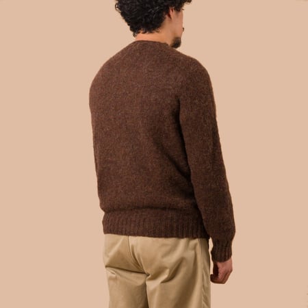 Vignettes Flaneurs Knitwear Shaggy Crew Neck Sweater Redstart worn back
