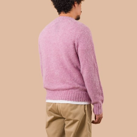 Shaggy Crew Neck Sweater Pink Lavender