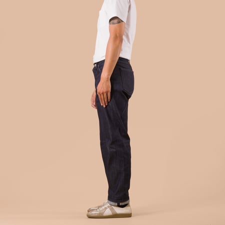 flaneurs NAKED & FAMOUS TrueGuy Indigo Selvedge worn side
