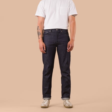 flaneurs NAKED & FAMOUS WeirdGuy Indigo Selvedge worn front