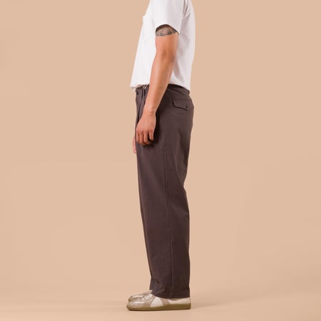 Stretch Wide Trousers Bistre
