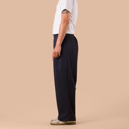Gather Baggy Pants Dark Navy