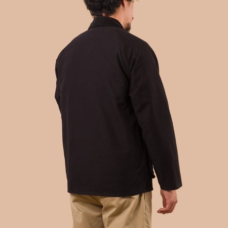 Flaneurs F2361 Heavy Moleskin Riding Jacket Black worn back