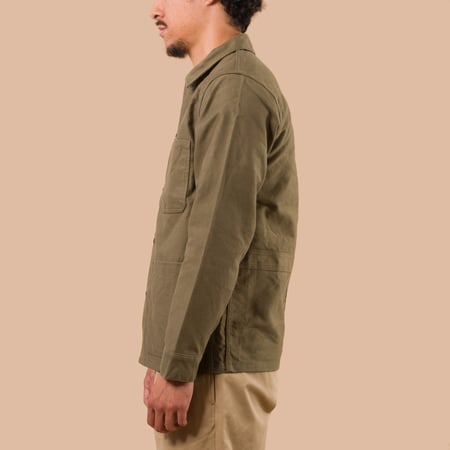 Flaneurs FOB Factory F2361 French Moleskin Jacket Olive worn side
