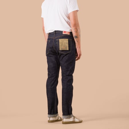 Flaneurs FOB Factory F147 Tight Straight 14oz G3 Selvedge Denim worn back