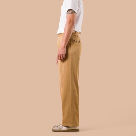 flaneurs BARNSTORMER 1849 FOB Factory American Fit Dobby Chinos Khaki worn side