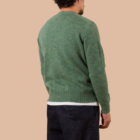 Image Flâneurs JAMIESON'S / Crewneck Saddle Shoulder Sweater Moorgrass dos