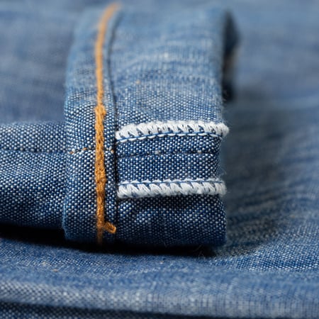 flaneurs details PURE BLUE JAPAN 1186-2 14oz Slub Chambray Relaxed Tapered (5)