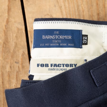detail flaneurs BARNSTORMER 1849 FOB Factory American Fit Dobby Chinos Navy