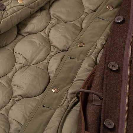 Image Flâneurs FRIZMWORKS / Wool Vincent Fishtail Parka Brown détail 1