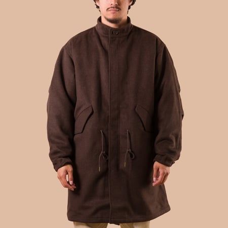 Image Flâneurs FRIZMWORKS / Wool Vincent Fishtail Parka Brown face alt
