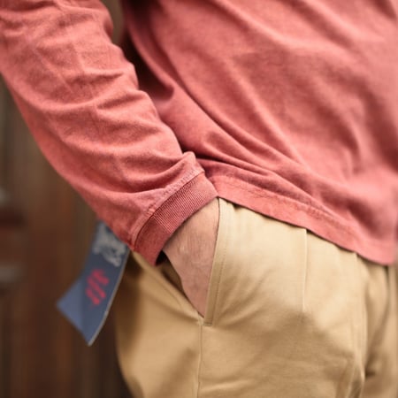 LS Pocket Crew Tee - Dark Orange