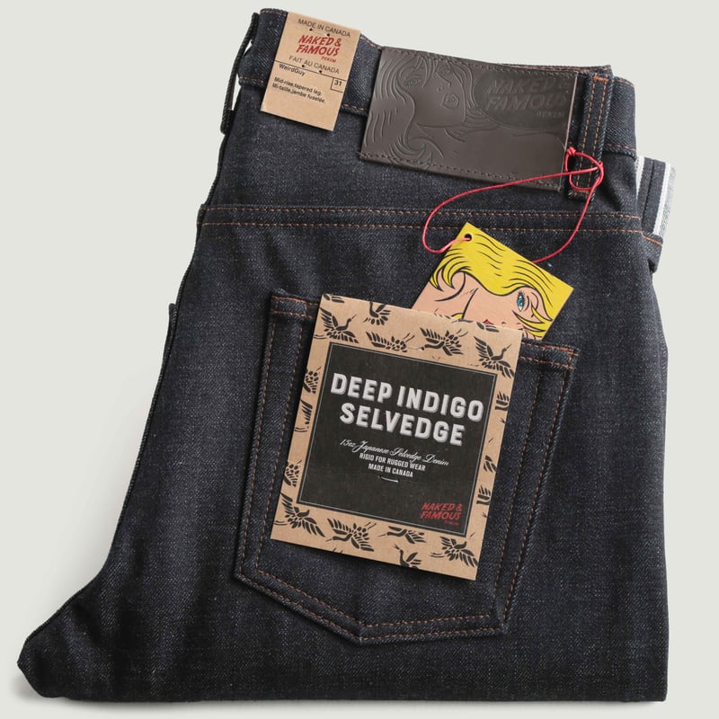 vignette flâneurs NAKED & FAMOUS WeirdGuy Deep Indigo Rigid Selvedge toile