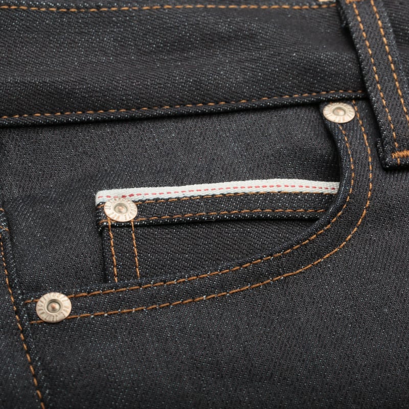 NAKED & FAMOUS SuperGuy Nightshade Stretch Selvedge coin pocket photo flâneurs