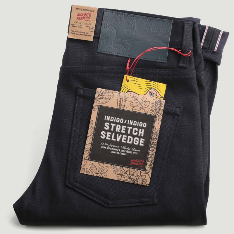 photo vignette flâneurs NAKED & FAMOUS SuperGuy Indigo X Indigo Stretch Selvedge