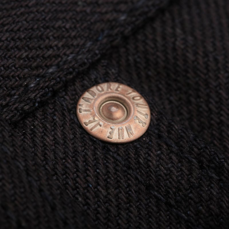 NAKED & FAMOUS SuperGuy Indigo X Indigo Stretch Selvedge rivet photo flâneurs