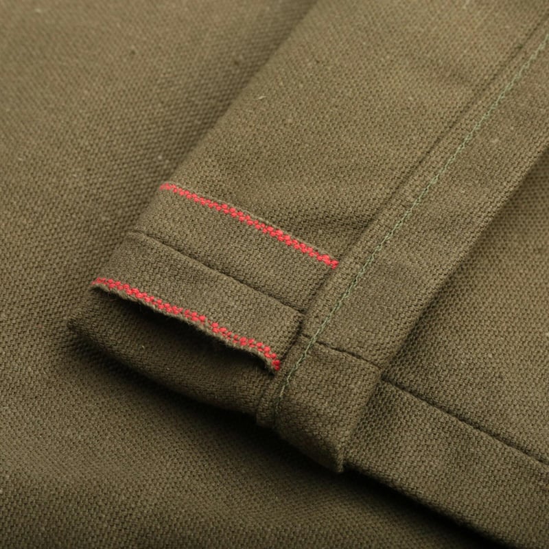 selvedge ID flâneurs NAKED & FAMOUS SuperGuy Army Green "Duck" Canvas Selvedge