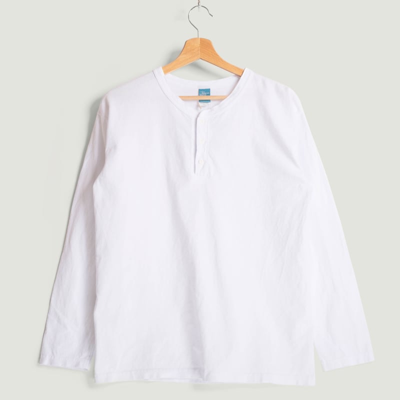 L/S Henley Tee White
