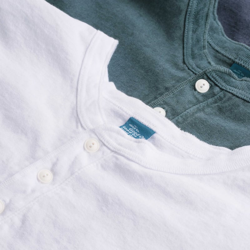 L/S Henley Tee White