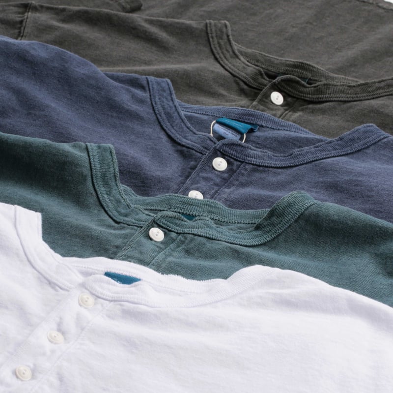 L/S Henley Tee White